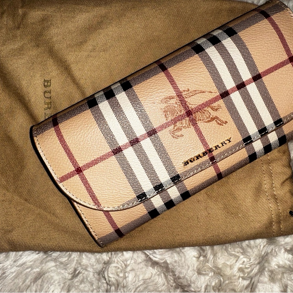 Burberry Women's Haymarket Check Leather clutch